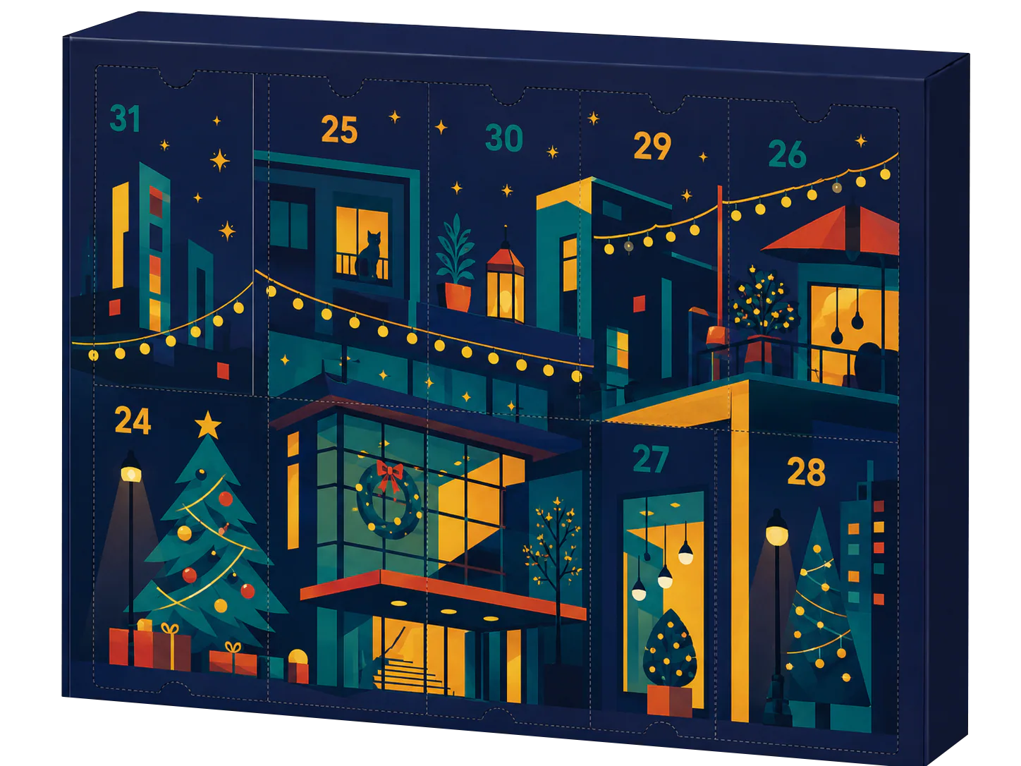 Adventskalender kerstpakket laten maken Adventskalender kerstpakket laten maken met feestelijk design voor medewerkers