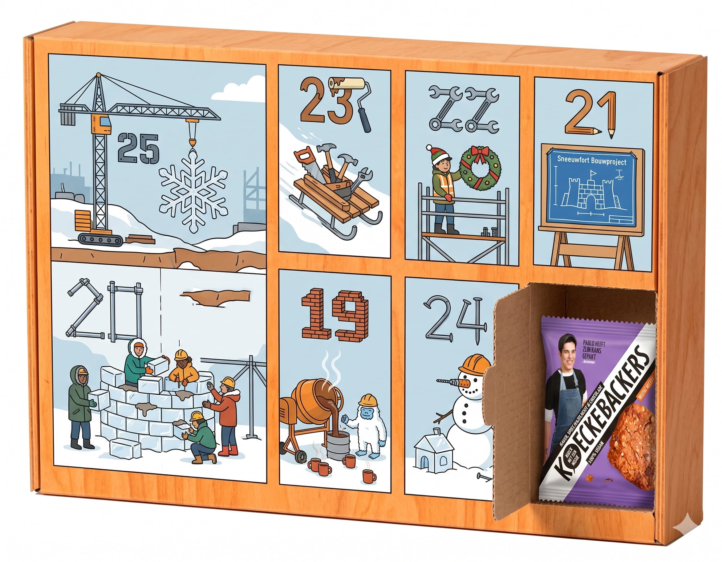 Adventskalender bedrijf in eigen huisstijl Adventskalender bedrijf in eigen huisstijl met gepersonaliseerde verpakking