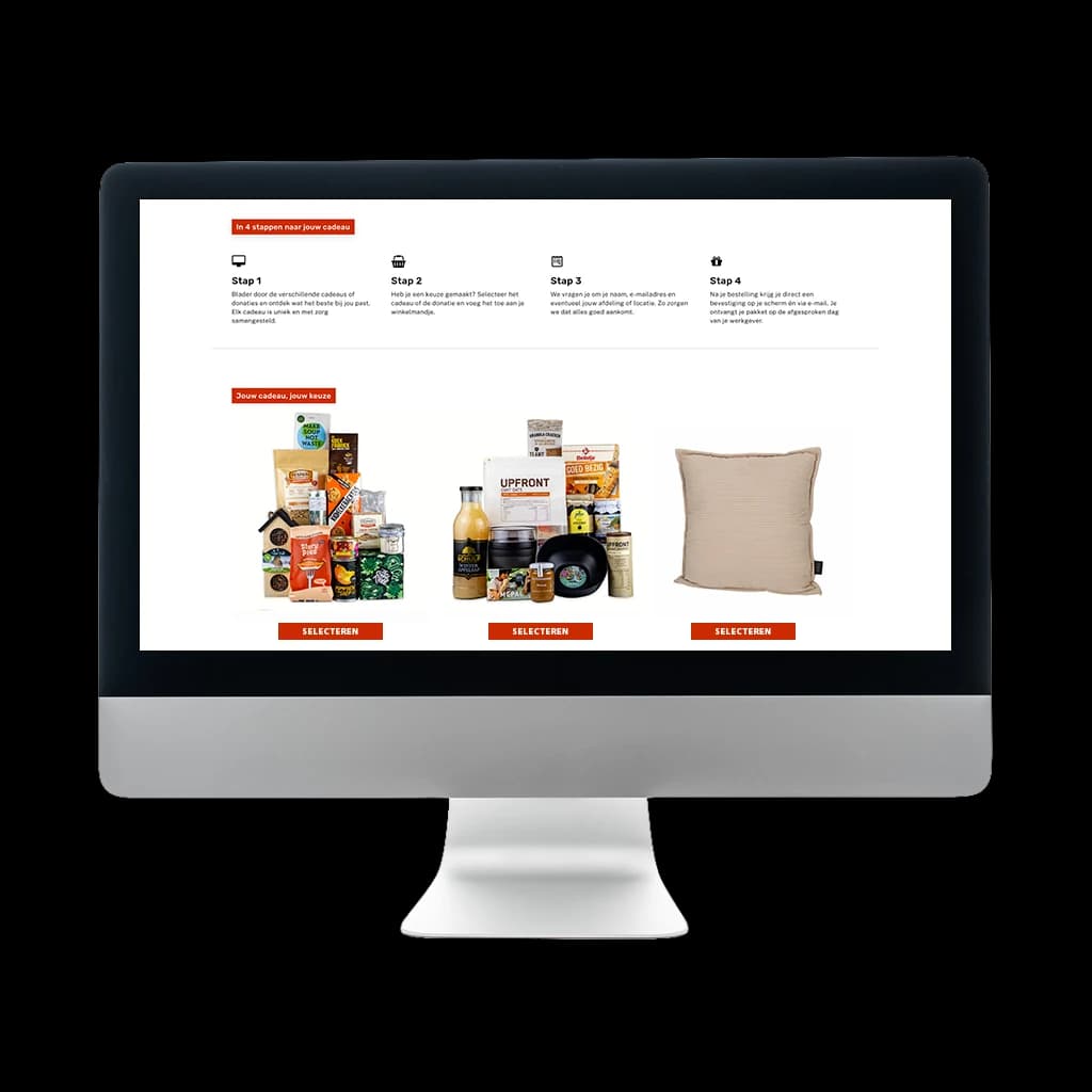 Online keuzeconcept kerstpakket voorbeeld
